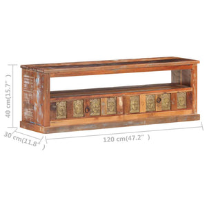 Έπιπλο Τηλεόρασης Σχέδιο Βούδας 120x30x40 εκ. Ανακυκλωμένο Ξύλο