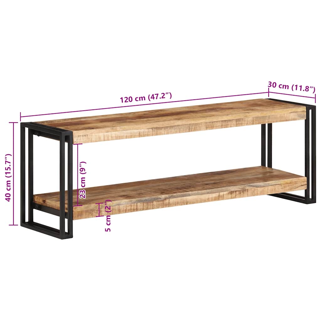 Έπιπλο Τηλεόρασης 120 x 30 x 40 εκ. από Ακατέργαστο Ξύλο Μάνγκο
