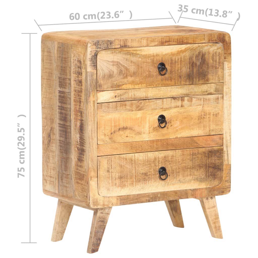 Συρταριέρα 60 x 35 x 75 εκ. από Ακατέργαστο Ξύλο Μάνγκο