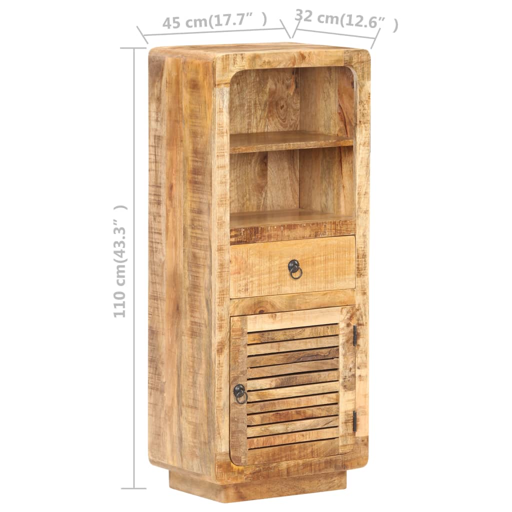 Ντουλάπι με Συρτάρι/Ράφια 45x32x110 εκ. Ακατέργαστο Ξύλο Μάνγκο