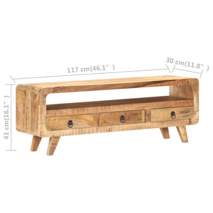 Έπιπλο Τηλεόρασης 117x30x41 εκ. Μασίφ Ακατέργαστο Ξύλο Μάνγκο - Pakobazaar