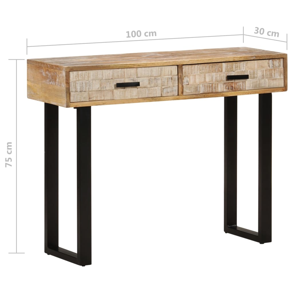 Τραπέζι Κονσόλα 100 x 30 x 75 εκ. από Μασίφ Ξύλο Μάνγκο