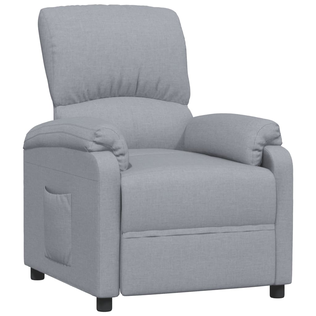 Πολυθρόνα Ανακλινόμενη Ανοιχτό Γκρι Υφασμάτινη