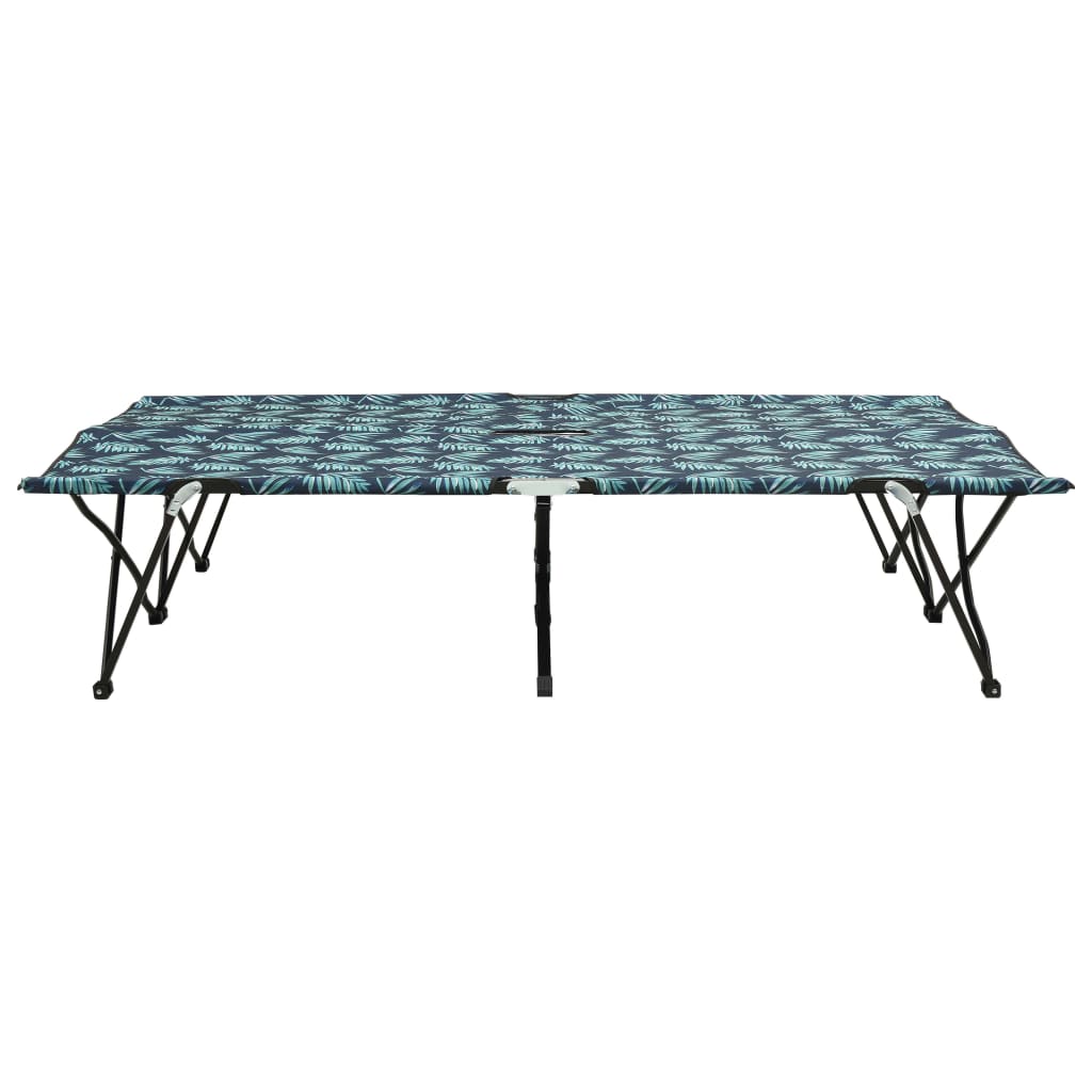 Ξαπλώστρα Δύο Ατόμων Πτυσσόμενη Σχέδιο Φύλλων Ατσάλινη - PAKOBAZAAR