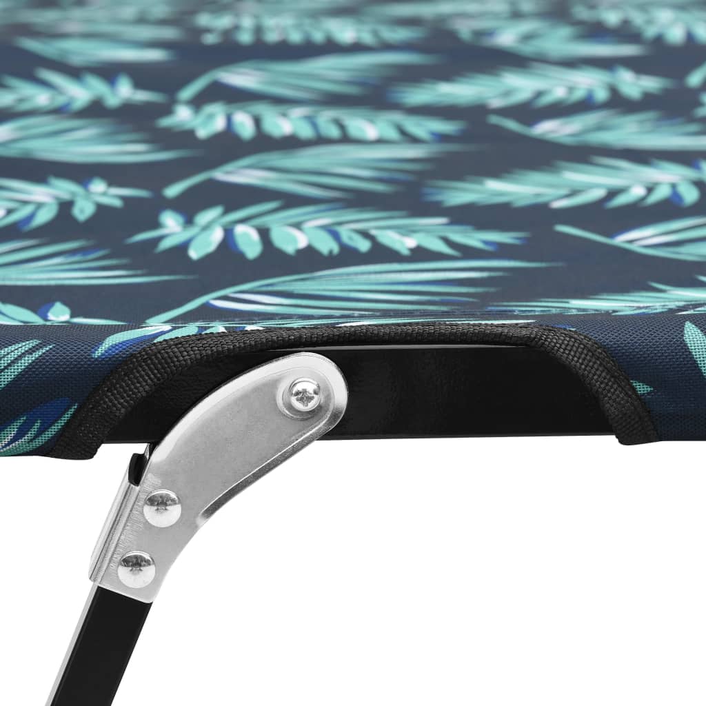 Ξαπλώστρα Δύο Ατόμων Πτυσσόμενη Σχέδιο Φύλλων Ατσάλινη - PAKOBAZAAR