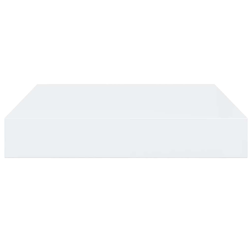 Ράφια Τοίχου Γυαλιστερά Άσπρα 2 Τεμάχια 23x23,5x3,8 εκ. MDF