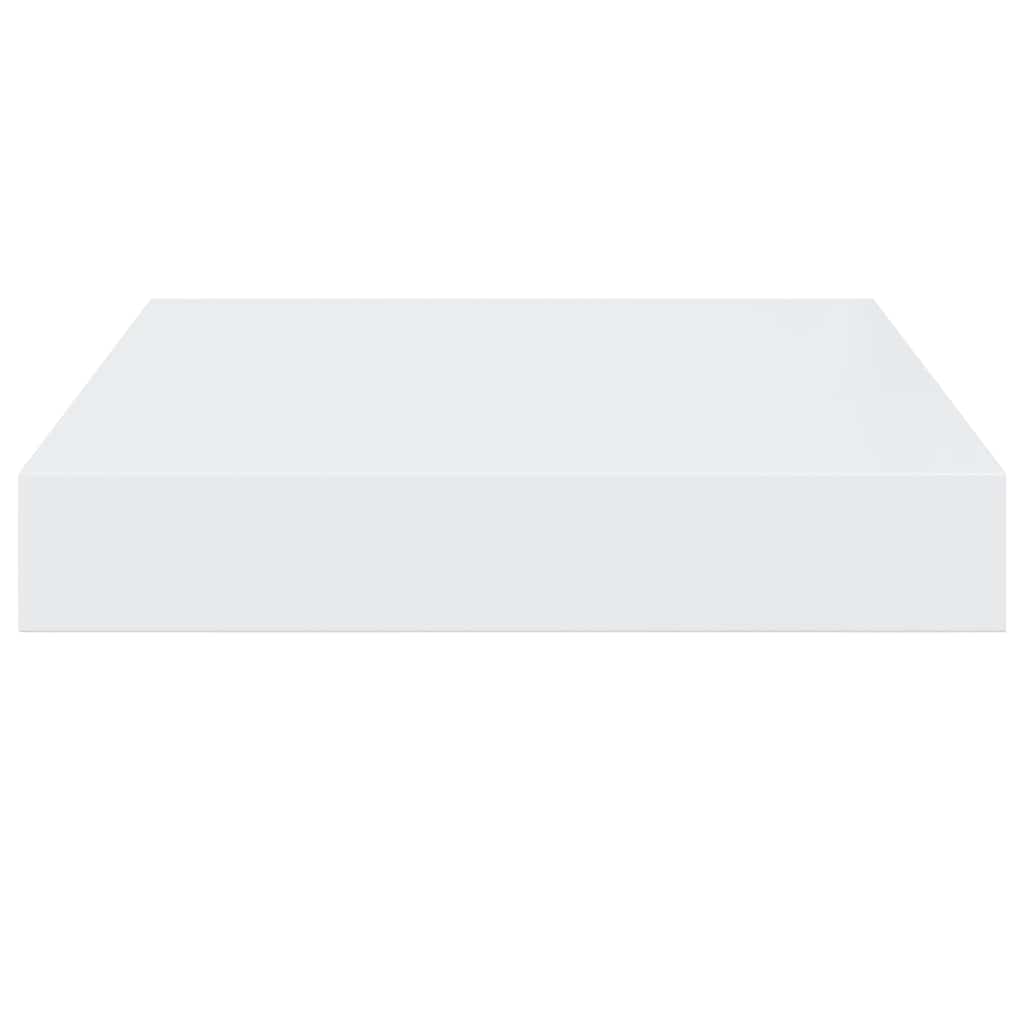 Ράφια Τοίχου Γυαλιστερά Άσπρα 2 Τεμάχια 23x23,5x3,8 εκ. MDF