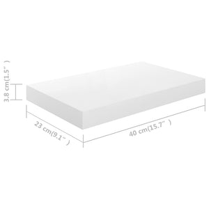 Ράφι Τοίχου Γυαλιστερό Άσπρο 40x23,5x3,8 εκ. MDF