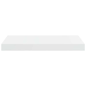 Ράφια Τοίχου Γυαλιστερά Άσπρα 2 Τεμάχια 50x23,5x3,8 εκ. MDF