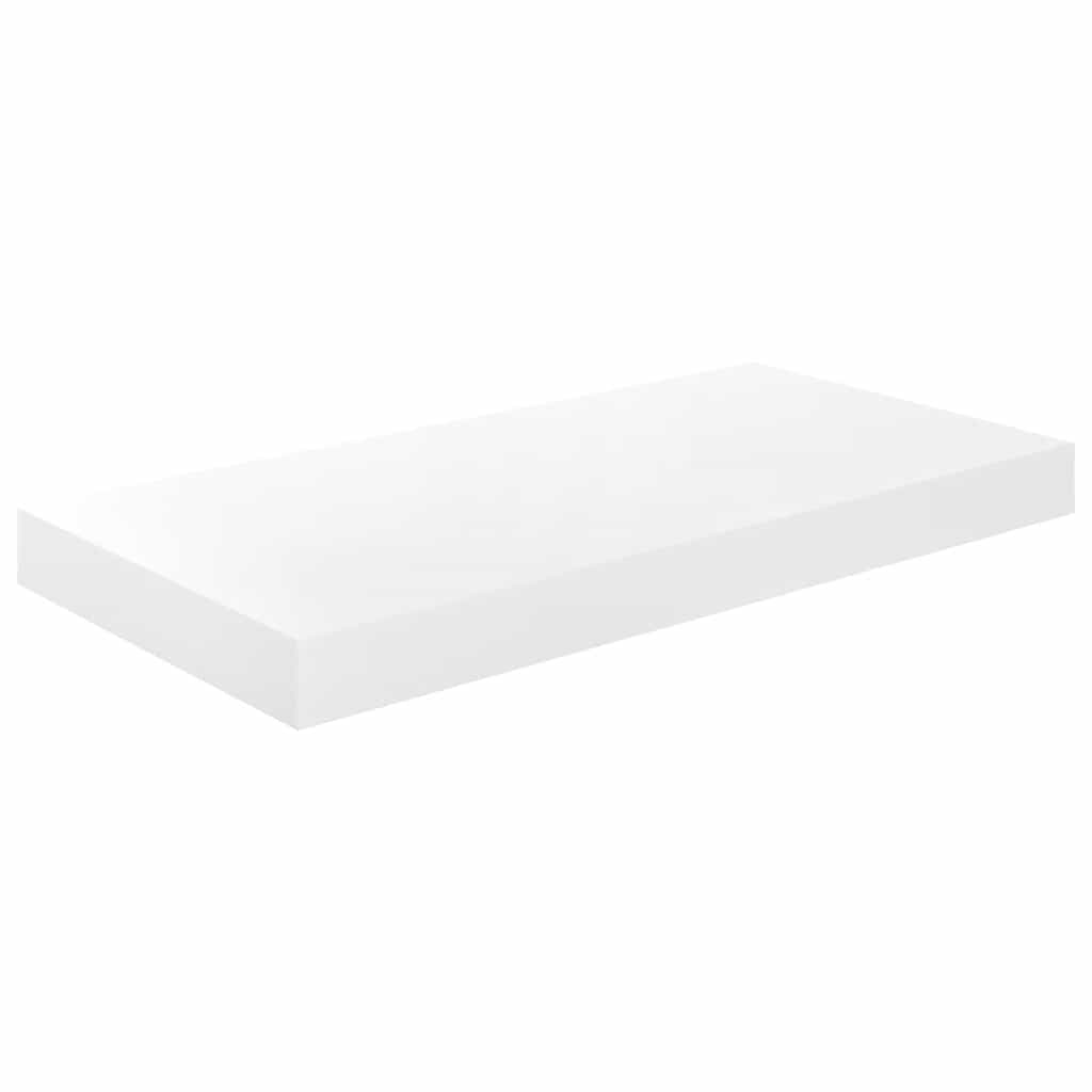 Ράφια Τοίχου Γυαλιστερά Άσπρα 4 Τεμάχια 50x23x3,8 εκ. MDF