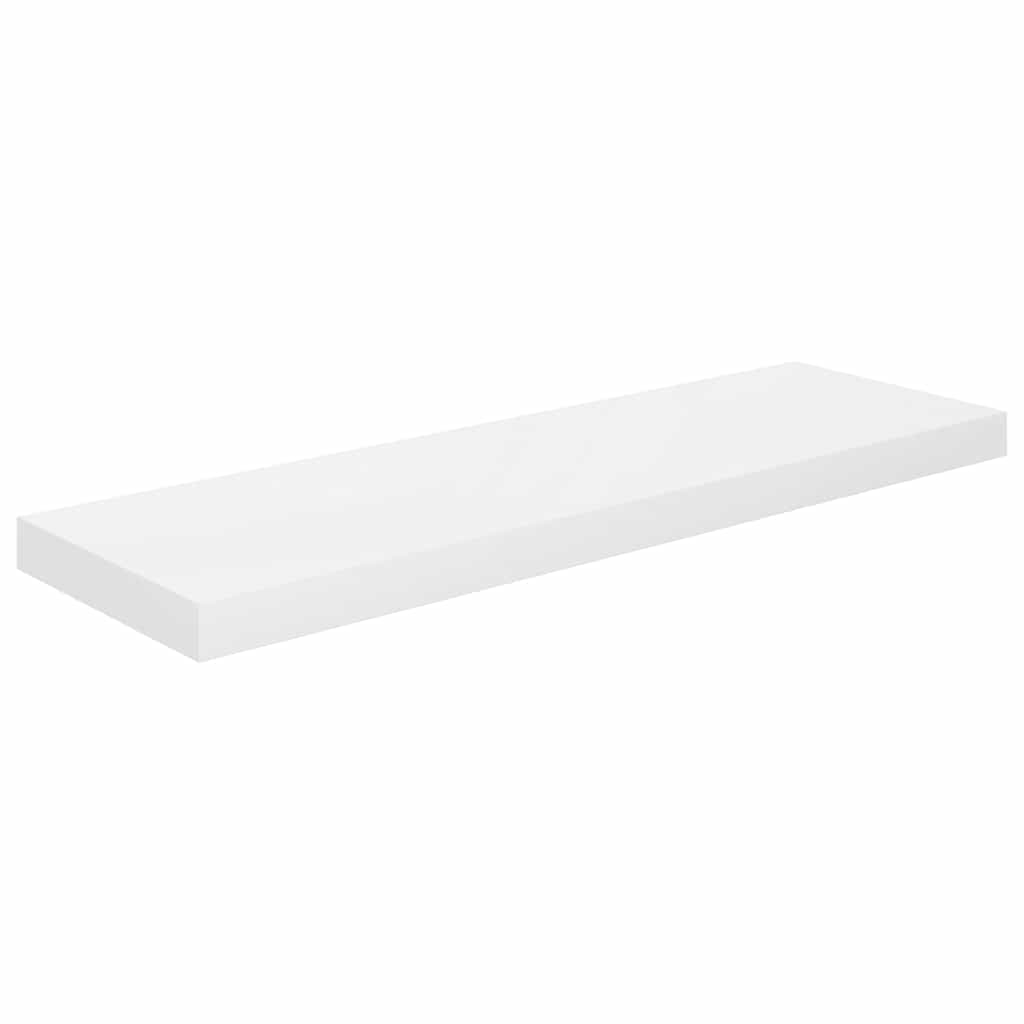 Ράφι Τοίχου Γυαλιστερό Άσπρο 80x23,5x3,8 εκ. MDF