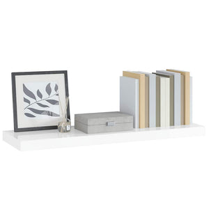 Ράφι Τοίχου Γυαλιστερό Άσπρο 90x23,5x3,8 εκ. MDF