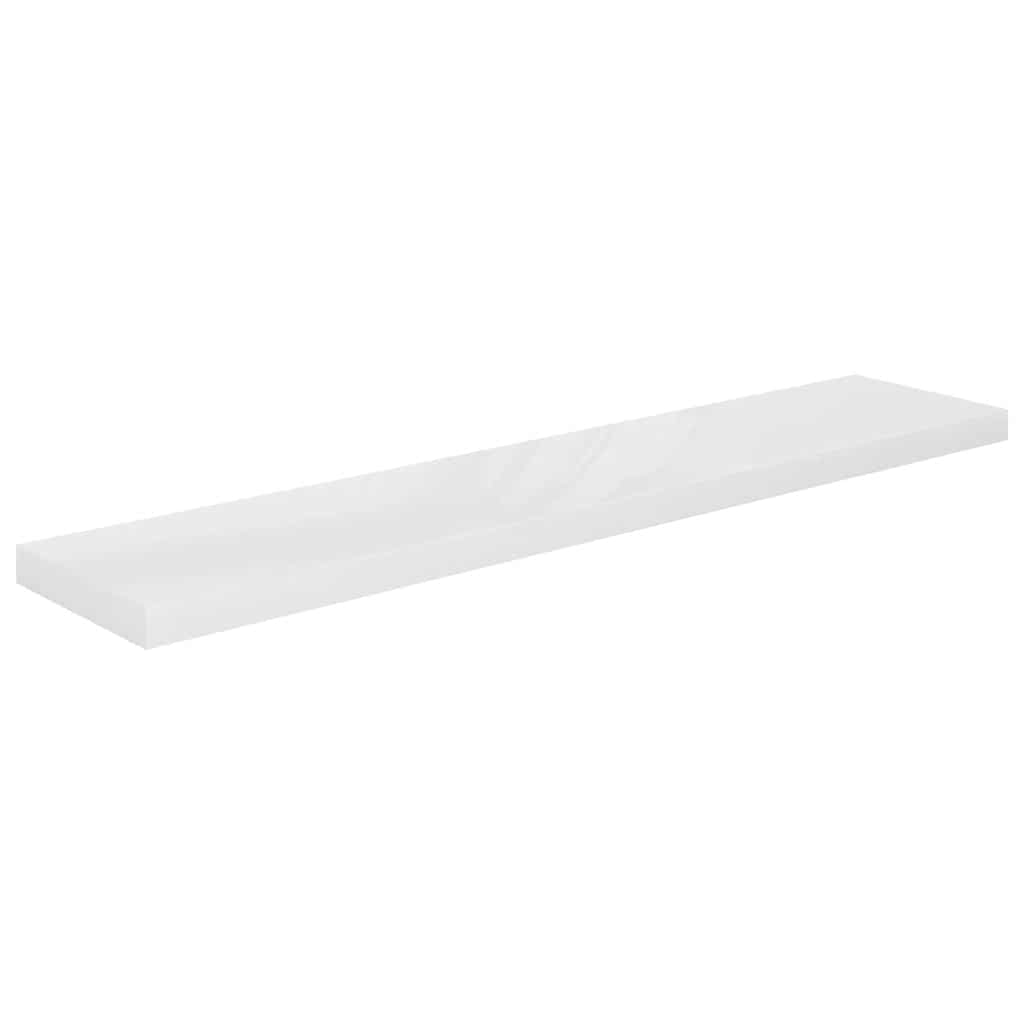 Ράφι Τοίχου Γυαλιστερό Άσπρο 120x23,5x3,8 εκ. MDF