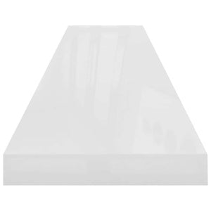 Ράφι Τοίχου Γυαλιστερό Άσπρο 120x23,5x3,8 εκ. MDF
