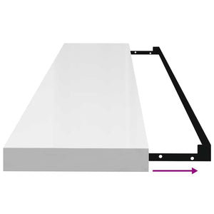 Ράφι Τοίχου Γυαλιστερό Άσπρο 120x23,5x3,8 εκ. MDF