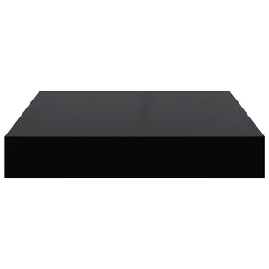 Ράφια Τοίχου Γυαλιστερά Μαύρα 2 Τεμάχια 23x23,5x3,8 εκ. MDF