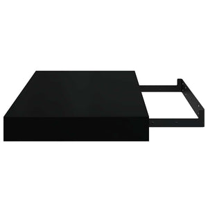 Ράφι Τοίχου Γυαλιστερό Μαύρο 40x23,5x3,8 εκ. MDF