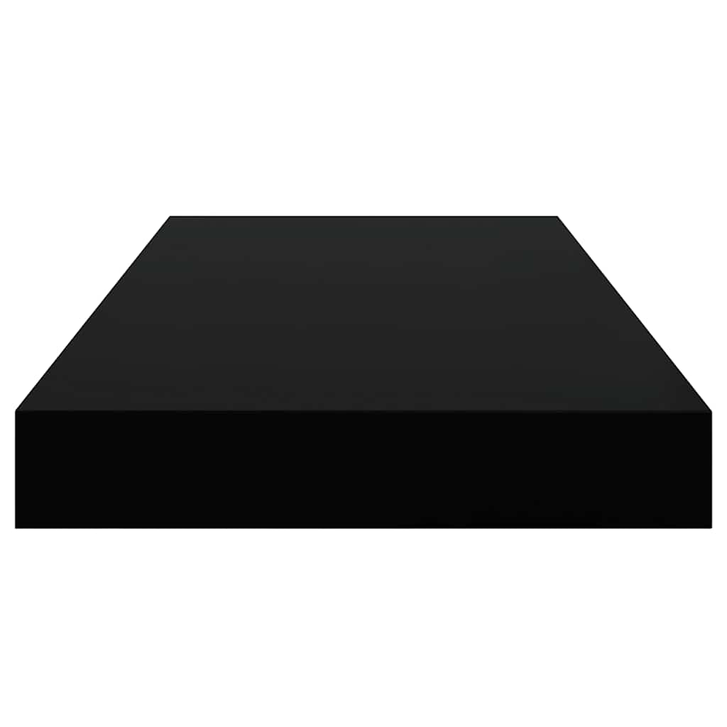 Ράφια Τοίχου Γυαλιστερά Μαύρα 2 Τεμάχια 50x23x3,8 εκ. MDF