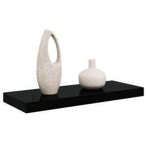 Ράφι Τοίχου Γυαλιστερό Μαύρο 60 x 23,5 x 3,8 εκ. MDF
