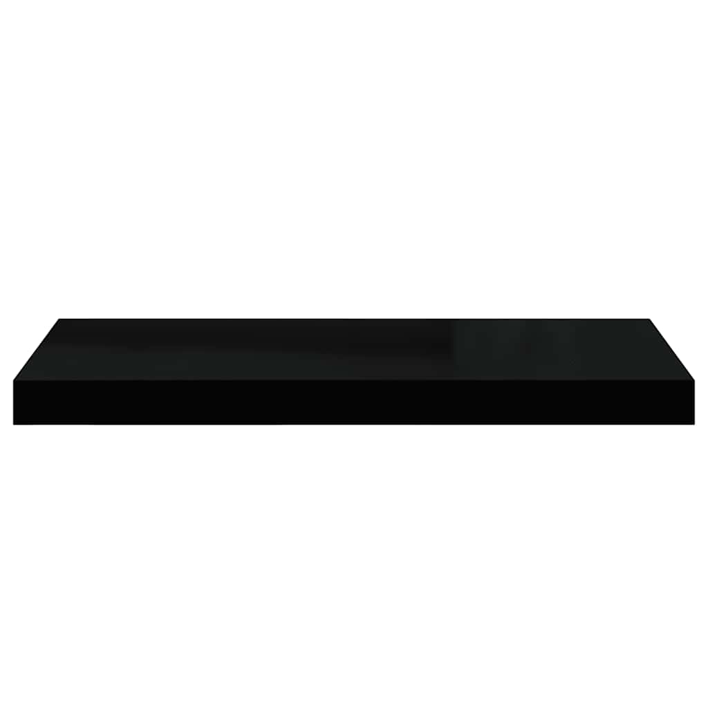 Ράφι Τοίχου Γυαλιστερό Μαύρο 60 x 23,5 x 3,8 εκ. MDF