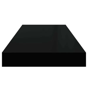 Ράφι Τοίχου Γυαλιστερό Μαύρο 60 x 23,5 x 3,8 εκ. MDF