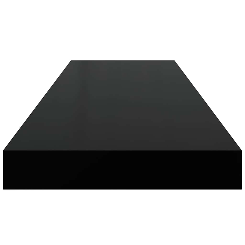 Ράφι Τοίχου Γυαλιστερό Μαύρο 80 x 23,5 x 3,8 εκ. MDF