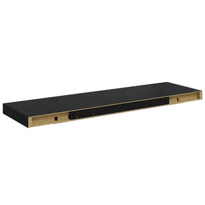 Ράφι Τοίχου Γυαλιστερό Μαύρο 80 x 23,5 x 3,8 εκ. MDF