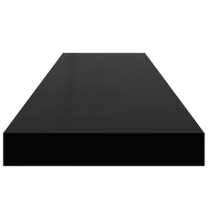 Ράφι Τοίχου Γυαλιστερό Μαύρο 90 x 23,5 x 3,8 εκ. MDF
