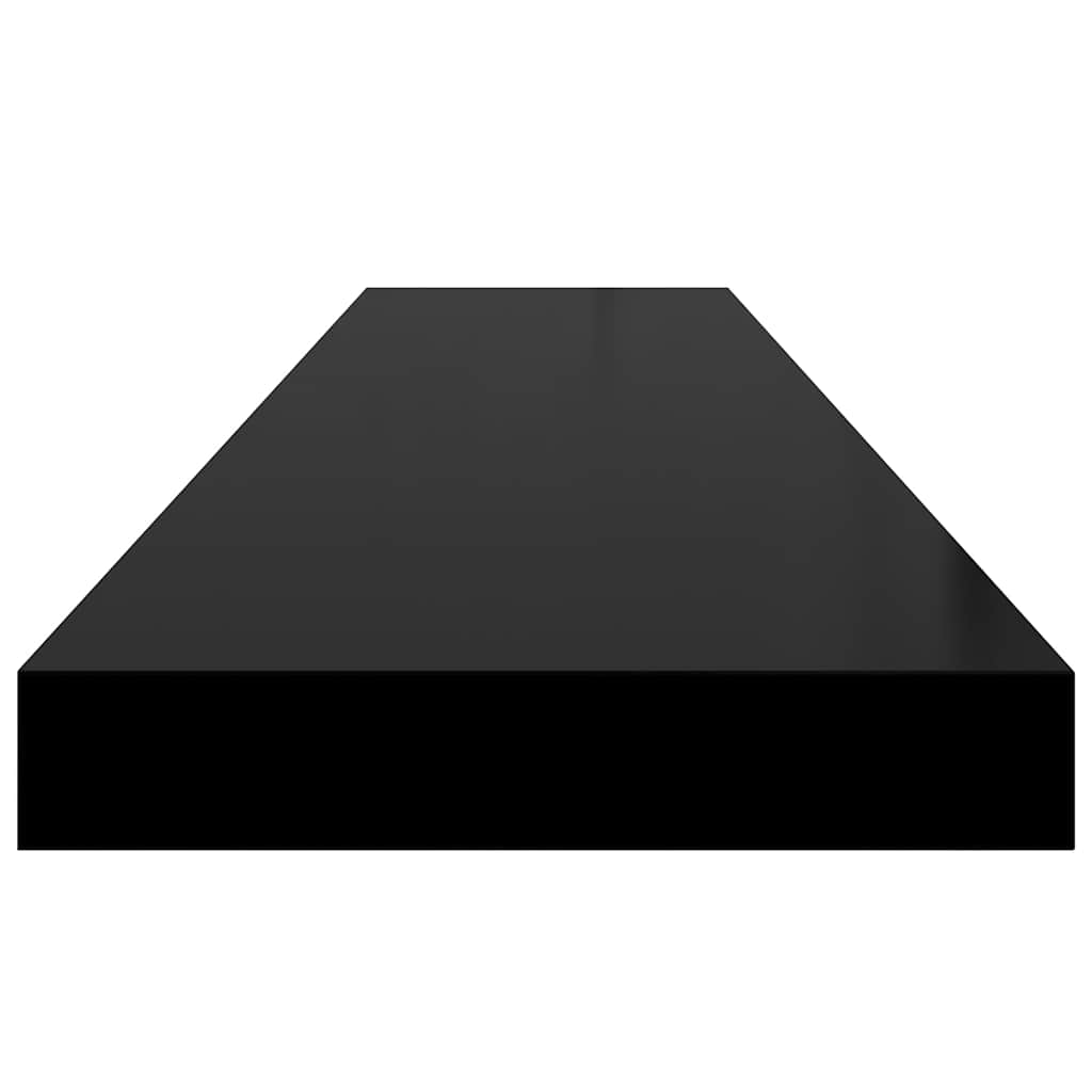 Ράφι Τοίχου Γυαλιστερό Μαύρο 120x23,5x3,8 εκ. MDF