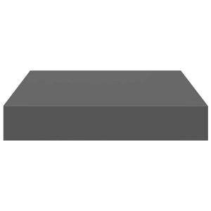 Ράφι Τοίχου Γυαλιστερό Γκρι 23x23,5x3,8 εκ. MDF