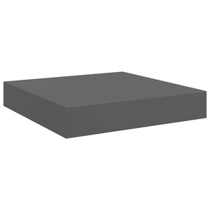 Ράφια Τοίχου Γυαλιστερά Γκρι 4 Τεμάχια 23x23,5x3,8 εκ. MDF