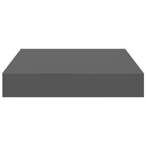 Ράφια Τοίχου Γυαλιστερά Γκρι 4 Τεμάχια 23x23,5x3,8 εκ. MDF