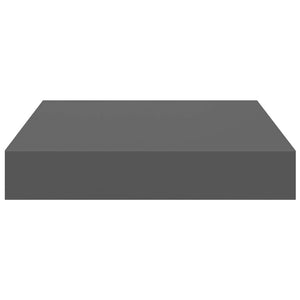 Ράφια Τοίχου Γυαλιστερά Γκρι 4 Τεμάχια 23x23,5x3,8 εκ. MDF