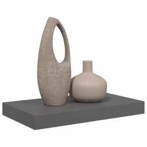 Ράφι Τοίχου Γυαλιστερό Γκρι 40x23,5x3,8 εκ. MDF
