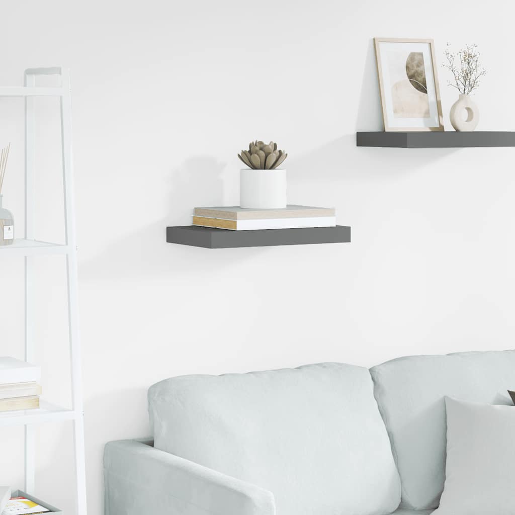 Ράφι Τοίχου Γυαλιστερό Γκρι 40 x 23 x 3,8 εκ. MDF