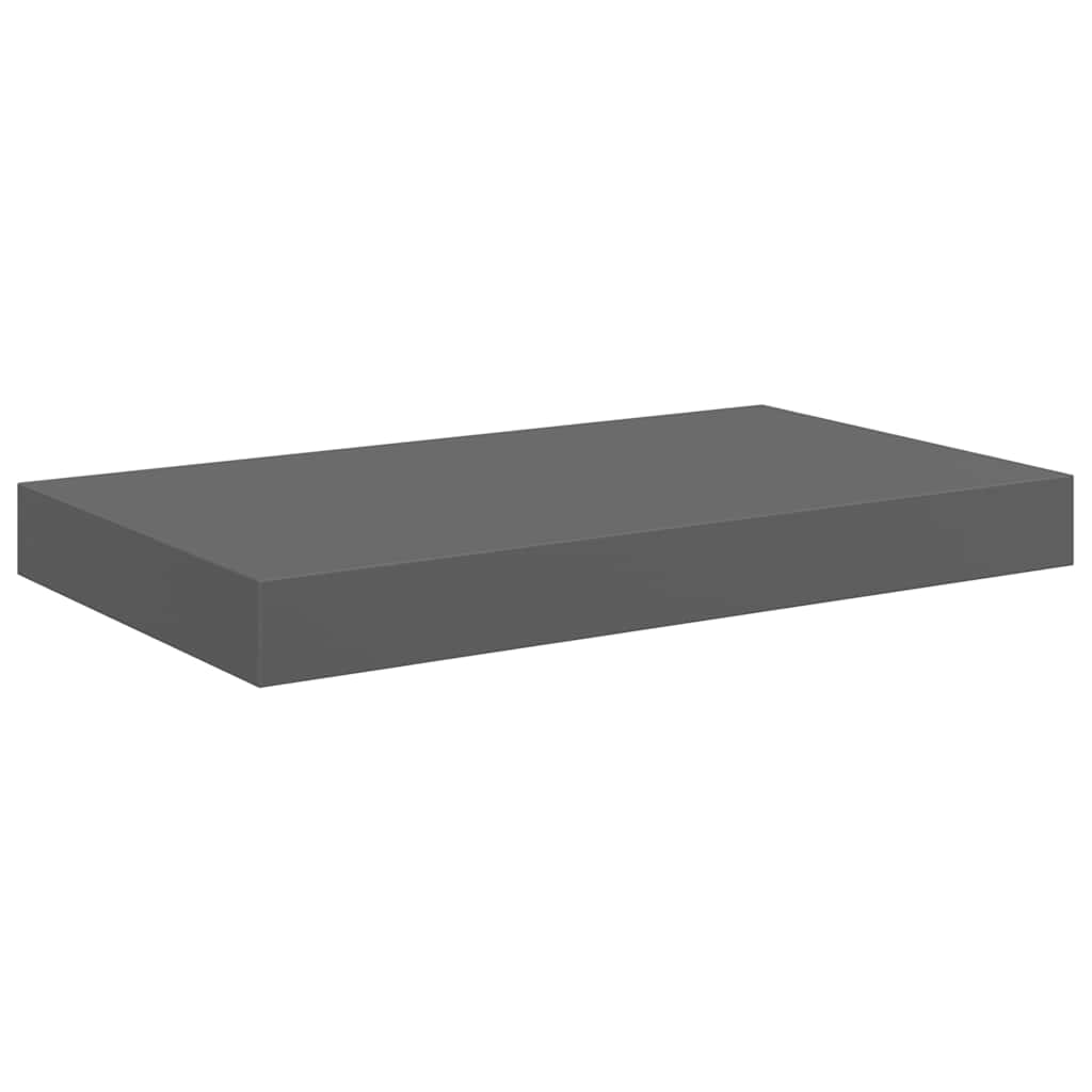 Ράφια Τοίχου Γυαλιστερά Γκρι 4 Τεμάχια 40 x 23 x 3,8 εκ. MDF