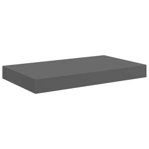 Ράφια Τοίχου Γυαλιστερά Γκρι 4 Τεμάχια 40x23,5x3,8 εκ. MDF