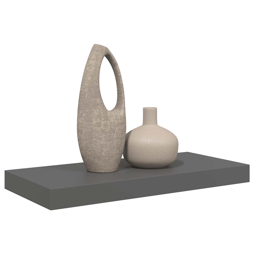 Ράφι Τοίχου Γυαλιστερό Γκρι 50x23x3,8 εκ. MDF