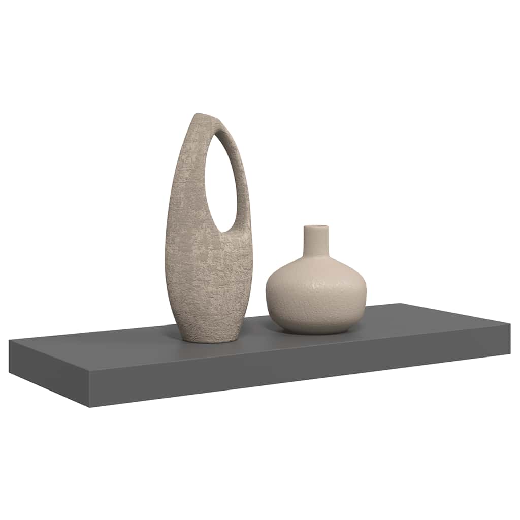 Ράφι Τοίχου Γυαλιστερό Γκρι 60x23,5x3,8 εκ. MDF