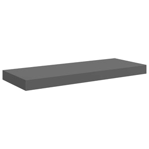 Ράφια Τοίχου Γυαλιστερά Γκρι 2 Τεμάχια 60 x 23,5 x 3,8 εκ. MDF