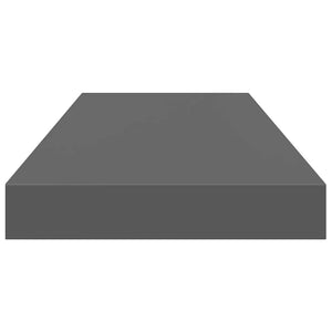Ράφια Τοίχου Γυαλιστερά Γκρι 2 Τεμάχια 60 x 23,5 x 3,8 εκ. MDF