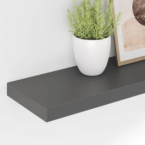 Ράφι Τοίχου Γυαλιστερό Γκρι 80x23,5x3,8 εκ. MDF