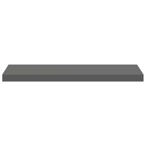 Ράφι Τοίχου Γυαλιστερό Γκρι 80x23,5x3,8 εκ. MDF