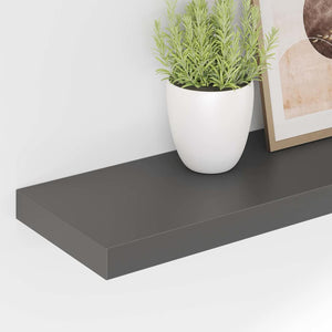 Ράφι Τοίχου Γυαλιστερό Γκρι 90 x 23,5 x 3,8 εκ. MDF