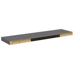 Ράφι Τοίχου Γυαλιστερό Γκρι 90 x 23,5 x 3,8 εκ. MDF