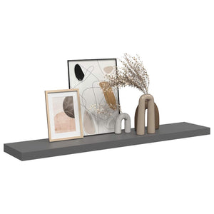 Ράφι Τοίχου Γυαλιστερό Γκρι 120x23,5x3,8 εκ. MDF