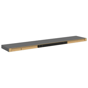 Ράφι Τοίχου Γυαλιστερό Γκρι 120x23,5x3,8 εκ. MDF
