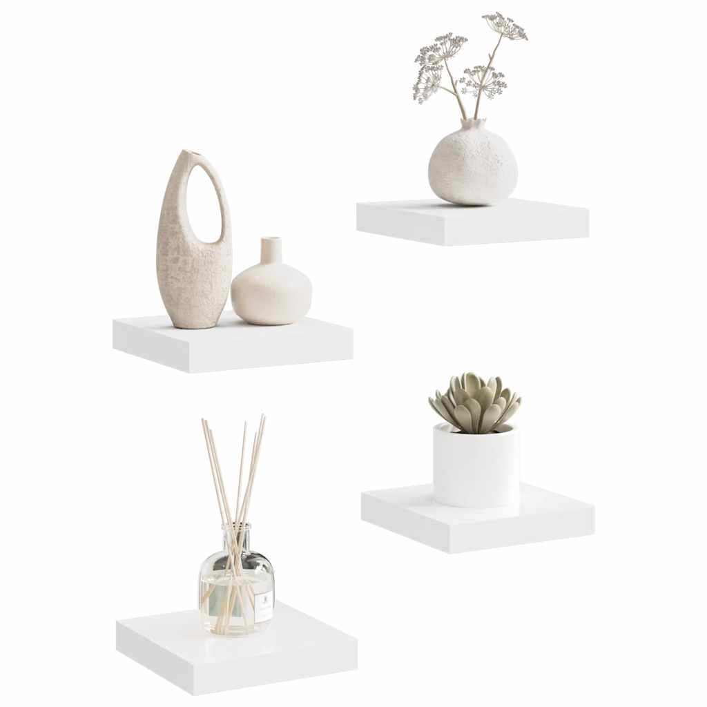 Ράφια Τοίχου 4 τεμ. Άσπρα 23x23,5x3,8 εκ. MDF