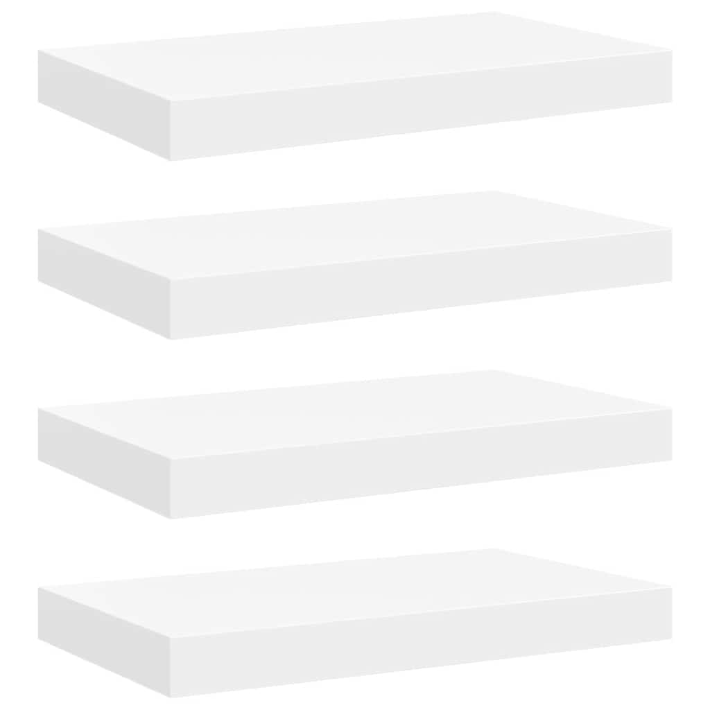 Ράφια Τοίχου 4 τεμ. Άσπρα 40x23x3,8 εκ. MDF