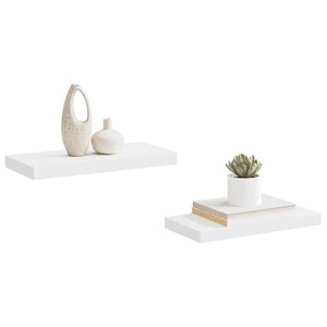 Ράφια Τοίχου 2 τεμ. Άσπρα 50x23x3,8 εκ. MDF - Pakobazaar